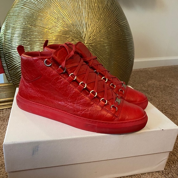 Balenciaga High Red Arenas leather sneakers - Picture 1 of 5